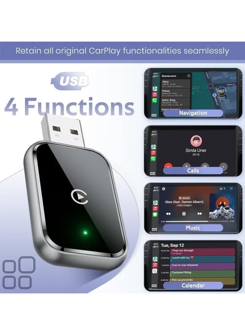 محول Carplay اللاسلكي لـ iPhone ، لتحويل Carplay السلكي إلى لاسلكي ، 2 في 1 توصيل وتشغيل Android Auto ومحول Carplay لنظام التشغيل iOS 10 Android 11 والإصدارات الأحدث ، سيارة مع Carplay المدمجة - Image 4